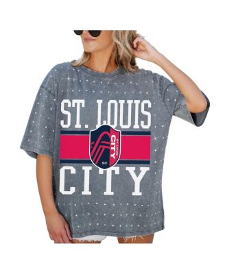 Women's Gray St. Louis City SC Oversized Mini Rhinestone Classic T-Shirt