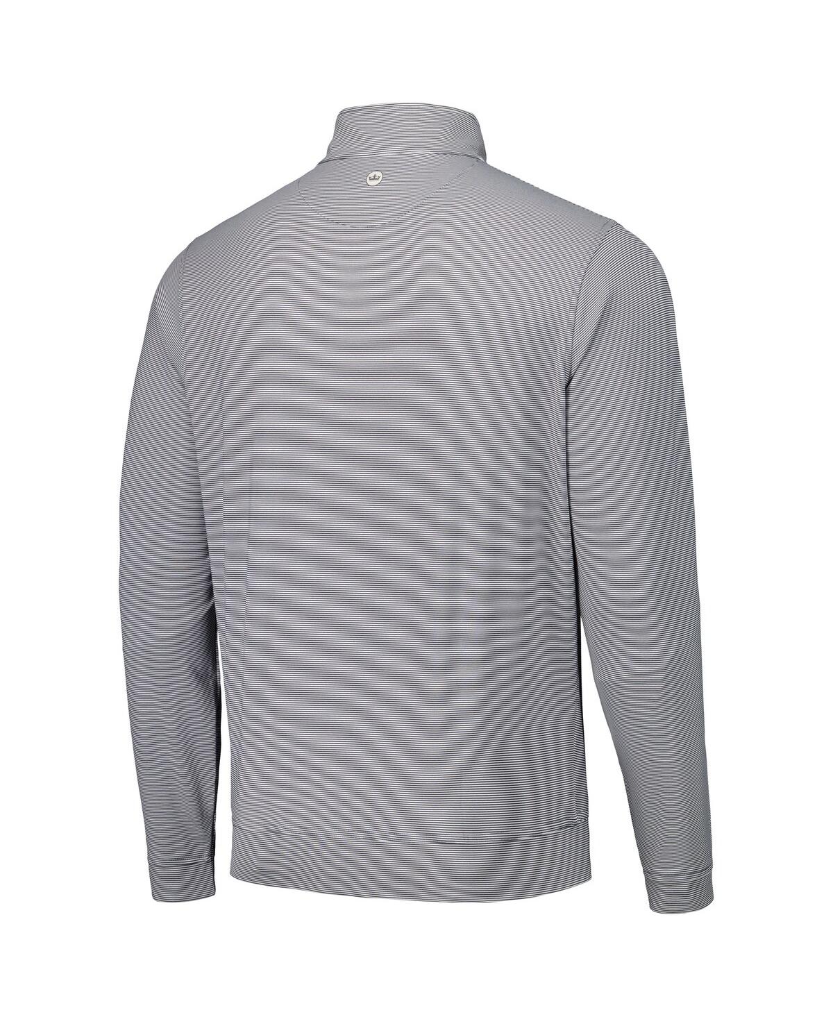 Peter Millar Men's Gray San Diego Padres Perth Sugar Stripe Performance Quarter-zip Top In Gray