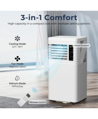 8,000 BTU Air Conditioner cool Up to 350 Sq.Ft, 4 Modes Portable AC Unit with 24Hrs Timer/LED Display/Remote Control/Installation Kits, AC Unit for Bedroom, White…