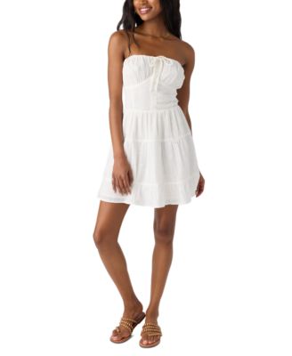 Juniors' Naya Cotton Eyelet Strapless Mini Dress