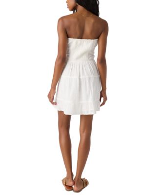 Juniors' Naya Cotton Eyelet Strapless Mini Dress
