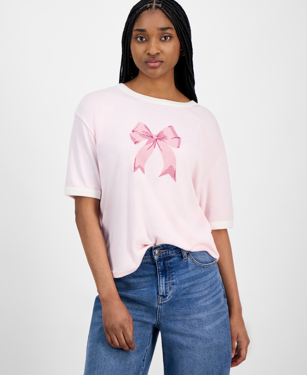 Juniors' Varsity Graphic Ringer T-Shirt - White