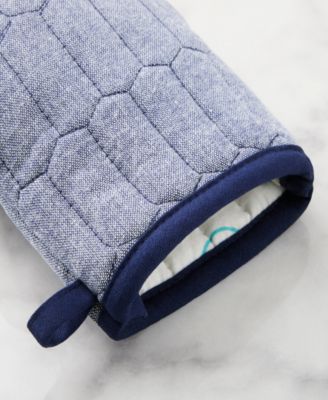 Honeycomb Quilted Chambray Mini Oven Mitt Set, 5.5" x 8"