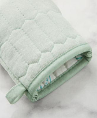 Honeycomb Quilted Chambray Mini Oven Mitt Set, 5.5" x 8"