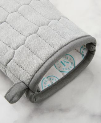Honeycomb Quilted Chambray Oven Mitt Set, 7" x 13"