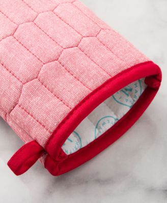 Honeycomb Quilted Chambray Oven Mitt Set, 7" x 13"