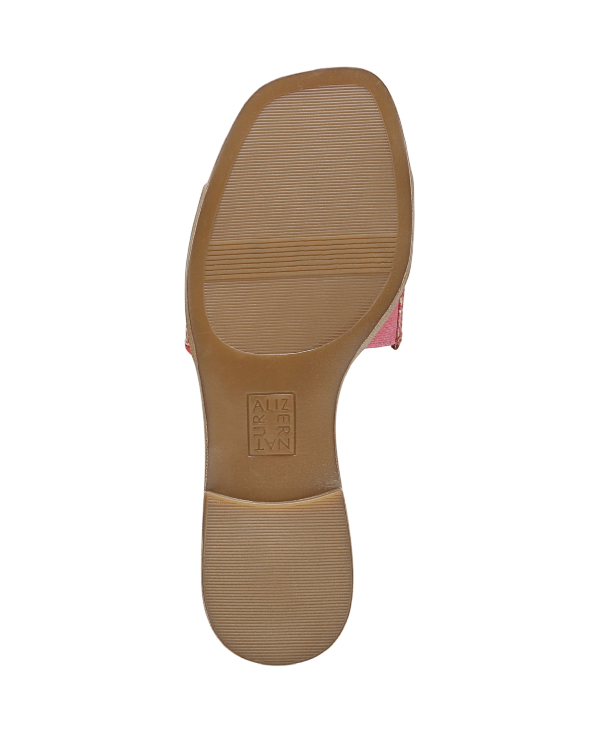 Naturalizer Genevieve Slide Sandal In Sunset Coral Pink Woven Fabric,faux Leat