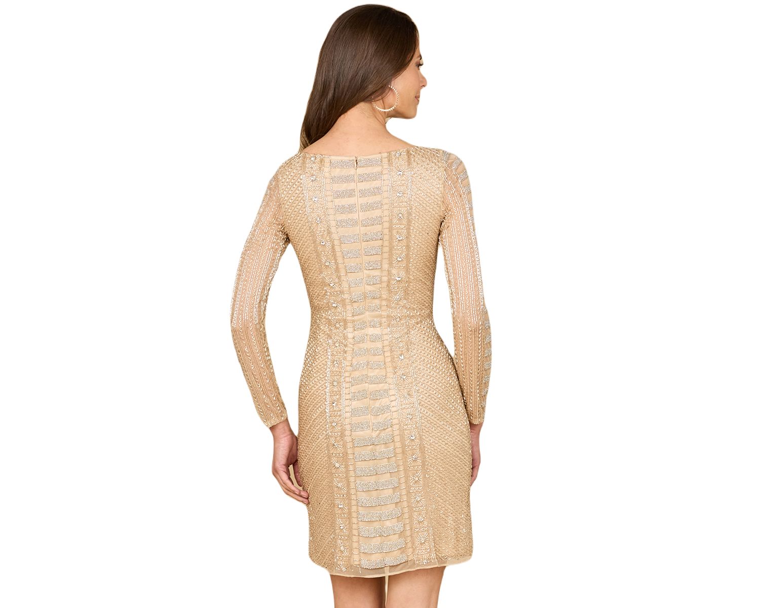 Women's Long Sleeve, High Neck Cocktail Dress