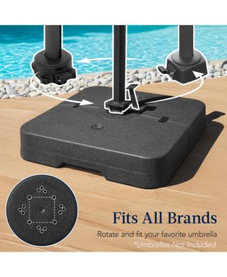 330lb Capacity Fillable Heavy-Duty Outdoor Cantilever Umbrella Base w/ Easy-Fill Spouts