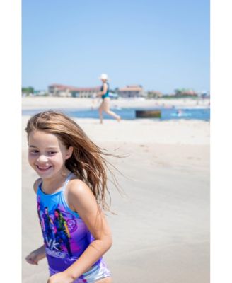 Girls Uma Evie Mal Tankini Top and Bikini Bottom Swim Set to