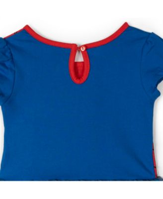 Baby Girls Marvel Captain America Spider-Man Dress Leggings and Headband 3 Piece Cosplay Set Newborn to