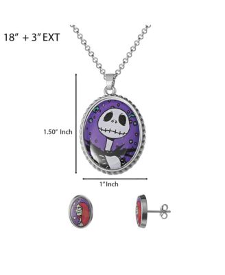 Nightmare Before Christmas Jewelry Set - Jack & Sally Necklace and Earrings
