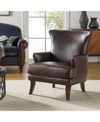 Aviles 29.2" W Leather Wingback Armchair