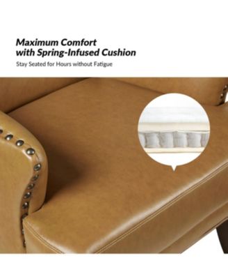 Aviles 29.2" W Leather Wingback Armchair