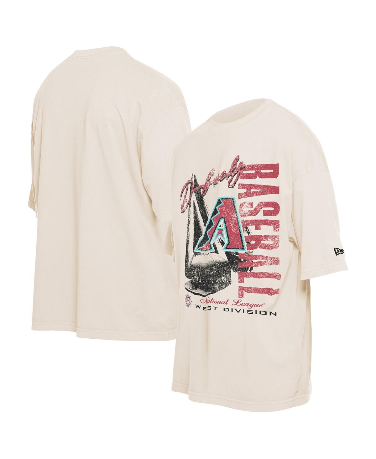 Men's Cream Arizona Diamondbacks Cooperstown Collection Oversized Throwback Distressed T-Shirt - Cream