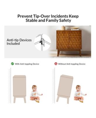 Kuriko 32" Tall 2-Solid Wood Door Accent Cabinet with Adjustable Shelves