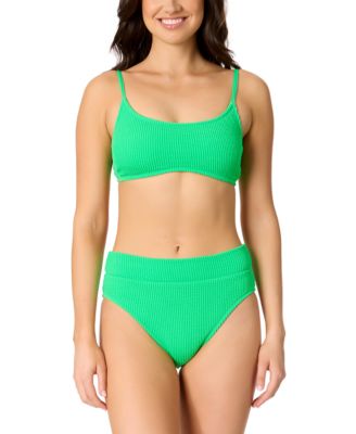 Salt Cove Juniors Scoop Neck Bralette Bikini Top Ribbed Banded High Waisted Swim Bottoms Exclusively At Macys