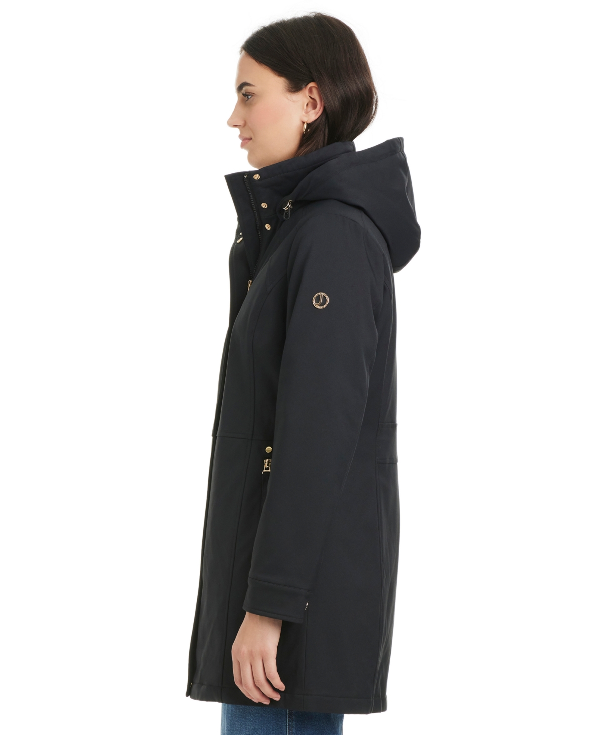 Jones New York Women's Hooded Softshell Coat In Black
