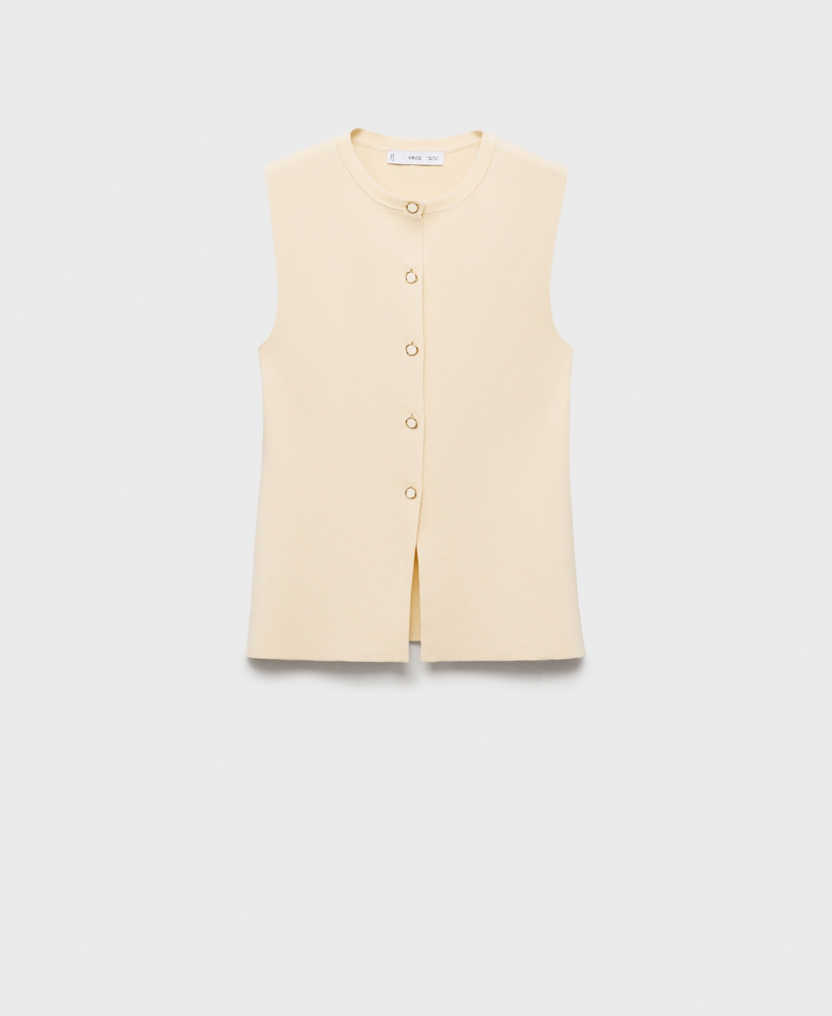 Mango Matilda Knit Vest In Ecru