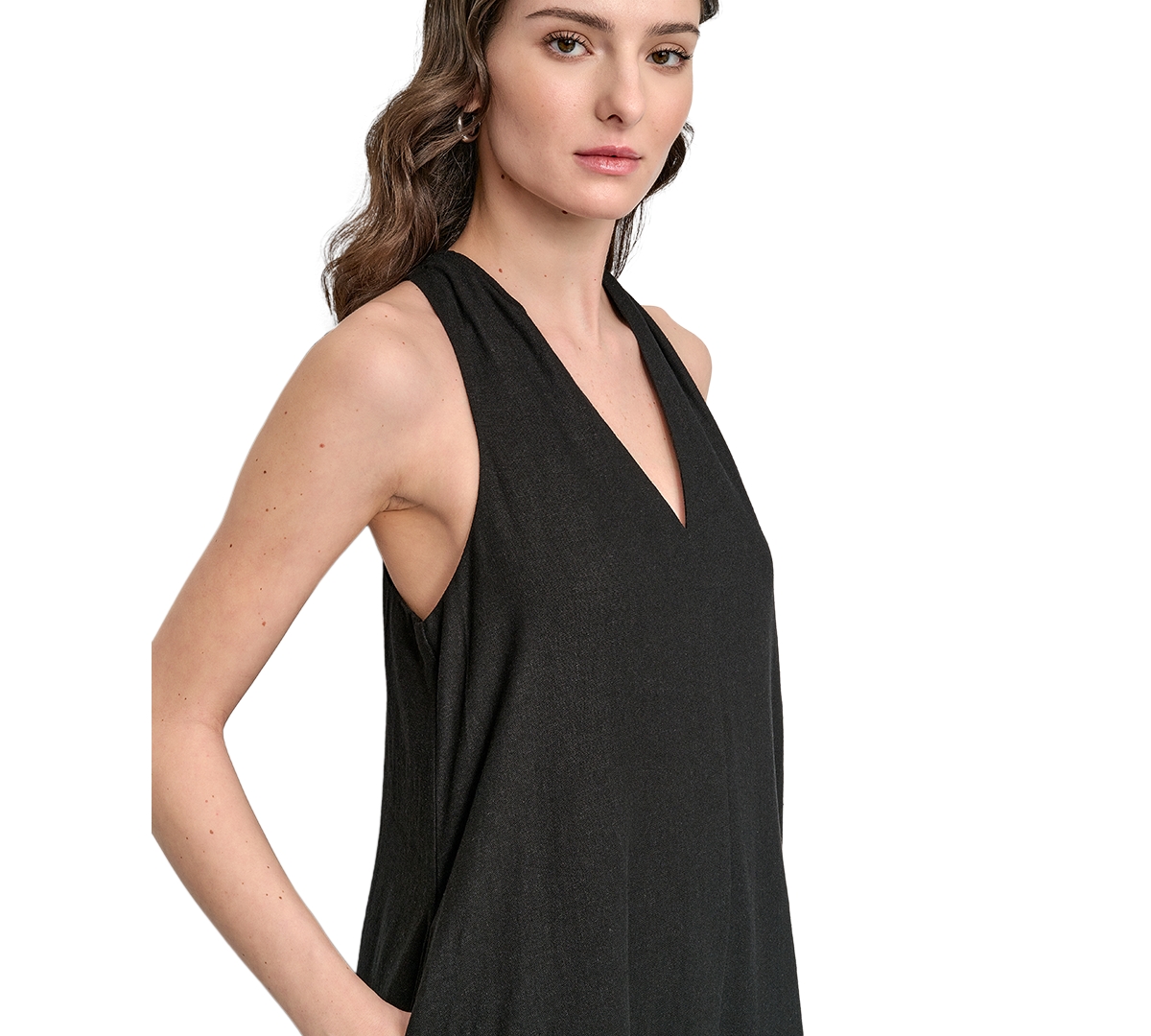 DKNY JEANS WOMEN'S V-NECK RACERBACK SWING DRESS 