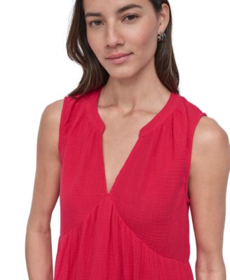 Women's Cotton Gauze Sleeveless Mini Dress