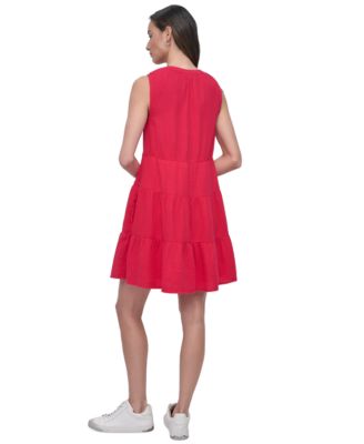 Women's Cotton Gauze Sleeveless Mini Dress