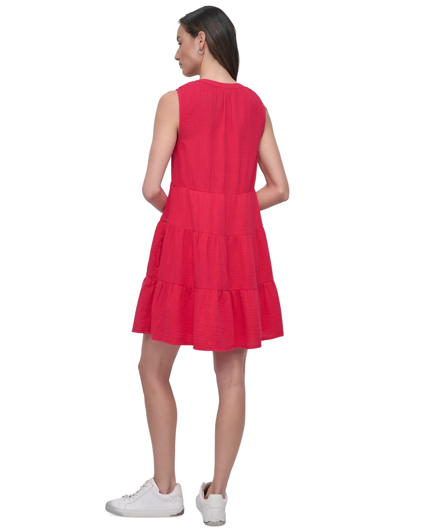 Женское платье DKNY Jeans Double Crepe Gauze Sleeveless Mini, цвет: Azalea — фото 5