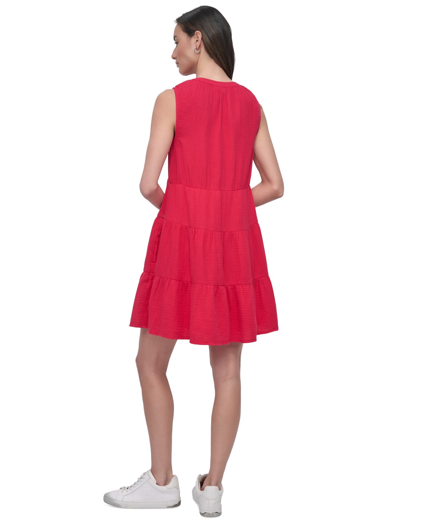 Women's Double Crepe Gauze Sleeveless Mini Dress