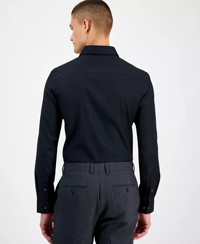 Men's Slim-Fit Herringbone Dress Shirt - thumbnail 10