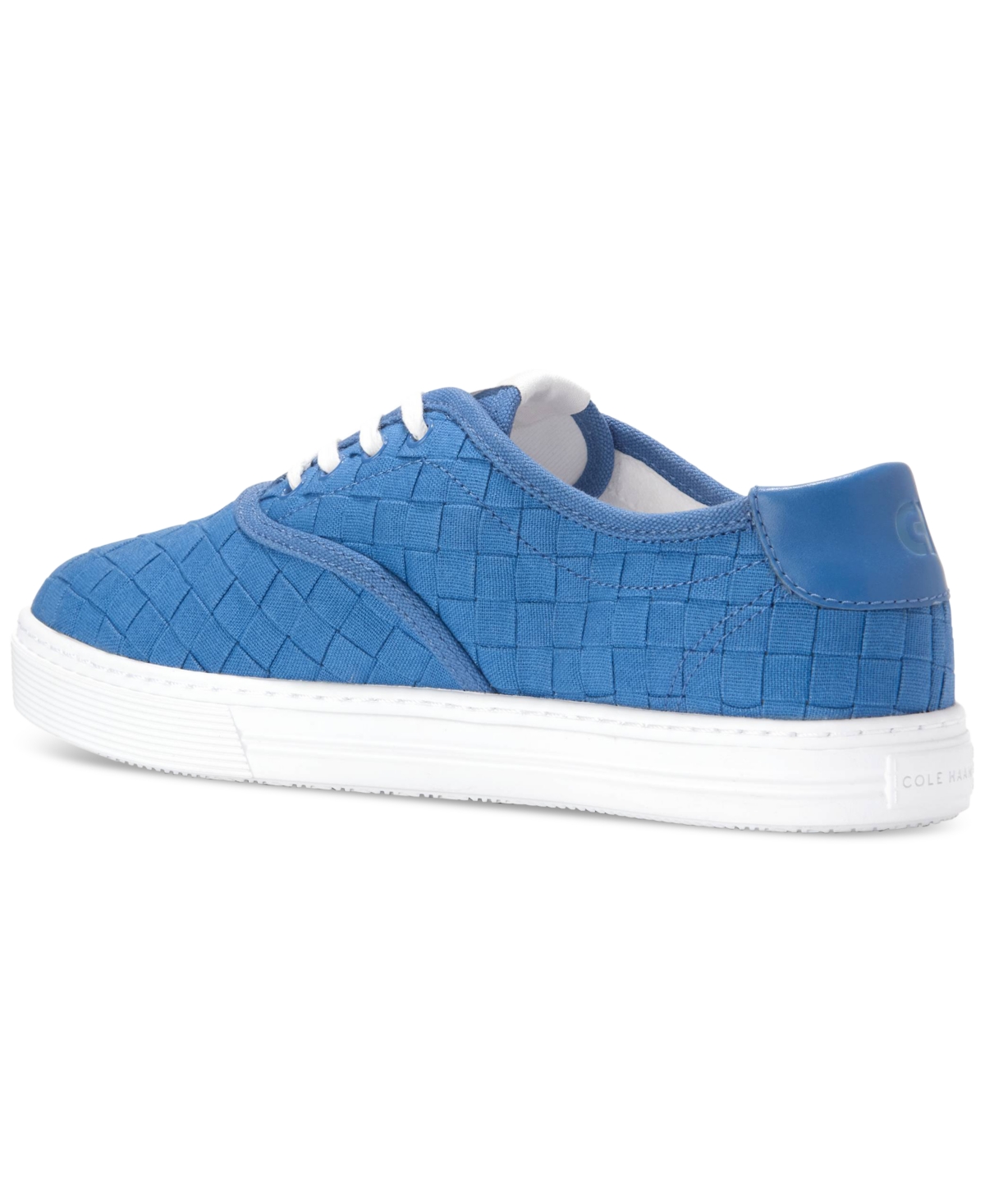Shop Cole Haan Women's Grandpro Harbor Lace-up Sneakers In Dutch Blue Woven Canvas
