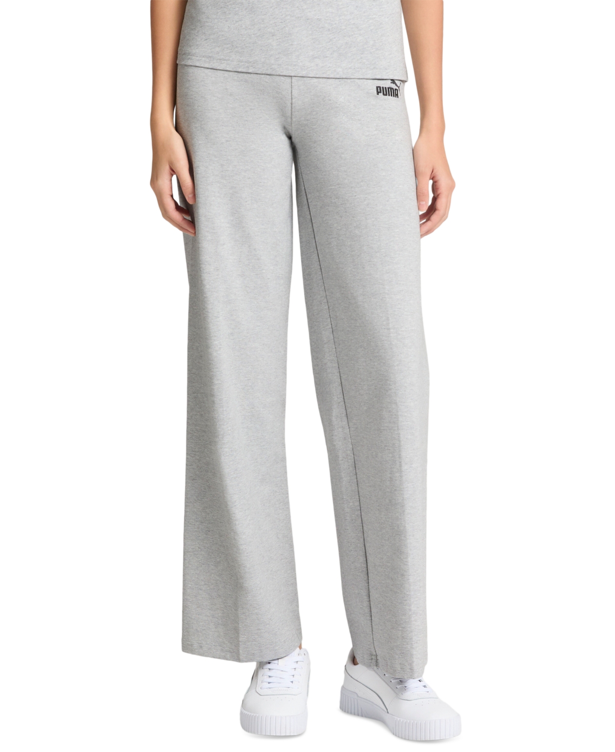 Women's Essential Logo Mid-Rise Full-Length Pants - Light Gray Heather