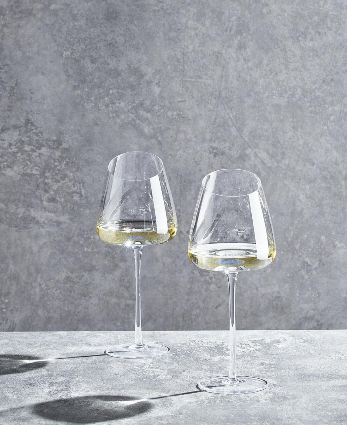 The Wine Savant Khen Slanted Stemmed Wine Glasses, Set Of 2 In Clear