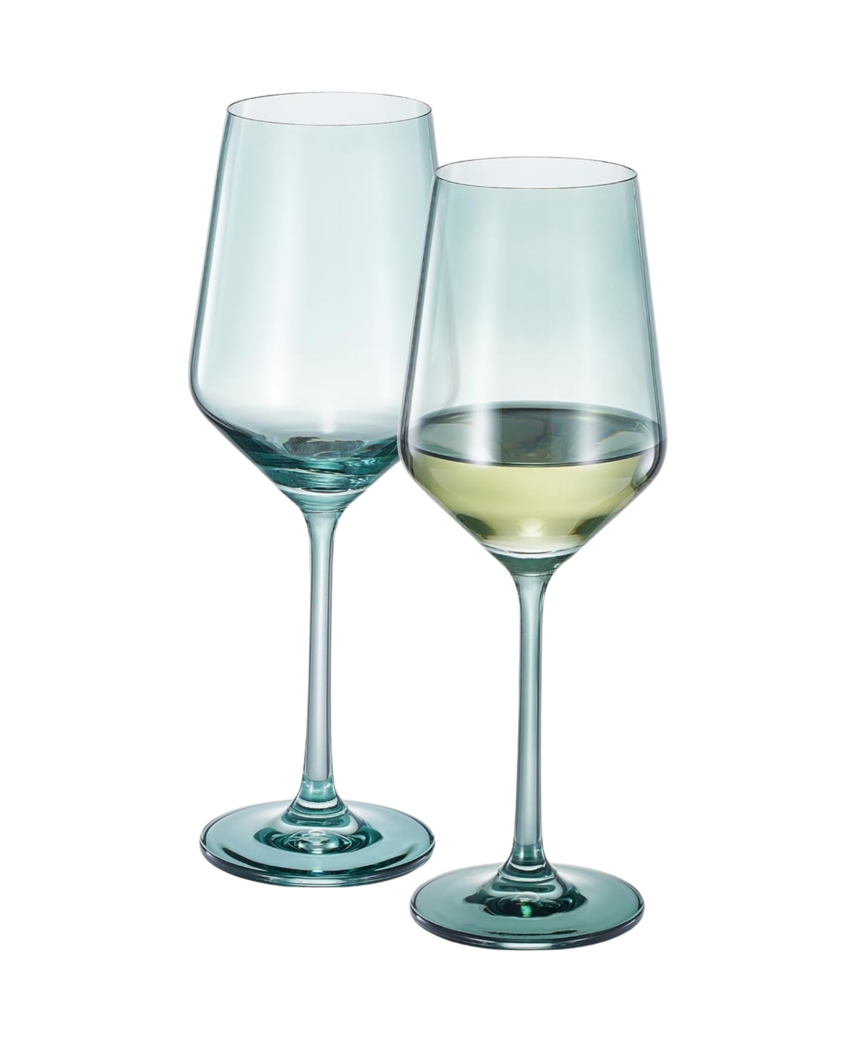 The Wine Savant Contemporary Wine Glasses, Set Of 2 In Teal