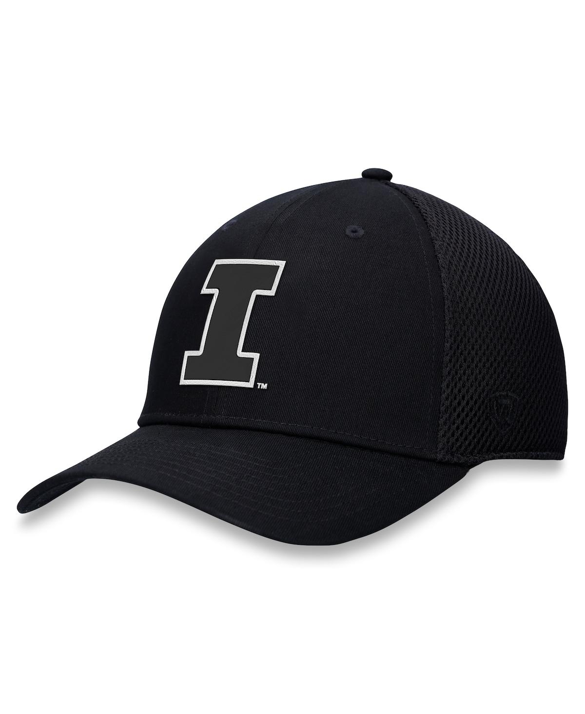 Top Of The World Men's Black Illinois Fighting Illini Spacer Flex Hat In Black