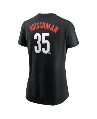 Women's Adley Rutschman Black Baltimore Orioles City Connect Fuse Name Number T-Shirt