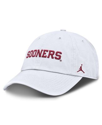 Jordan - Men's White Oklahoma Sooners Core Club Mascot Wordmark Adjustable Hat