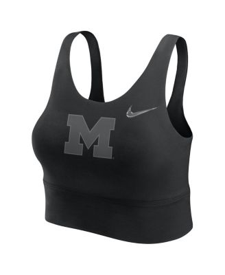 Women's Black Michigan Wolverines Performance Longline Sports Bra