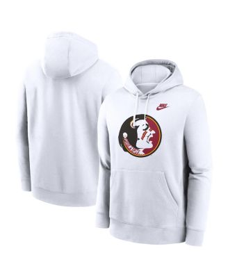 Nike - Men's White Florida State Seminoles Legacy Logo Club Fleece Pullover Hoodie