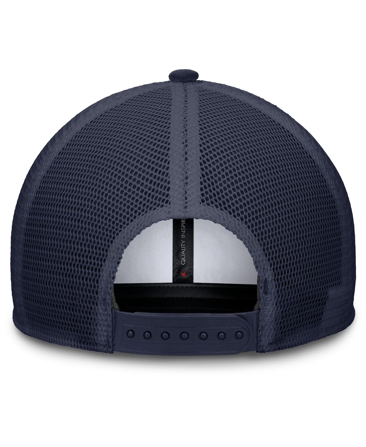 Jordan Men's White/navy Michigan Wolverines Rise Adjustable Trucker Hat In White,navy