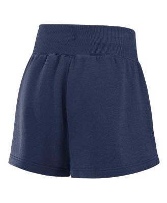 Women's Navy/White New York Yankees Color-Block Phoenix Fleece Lounge Shorts