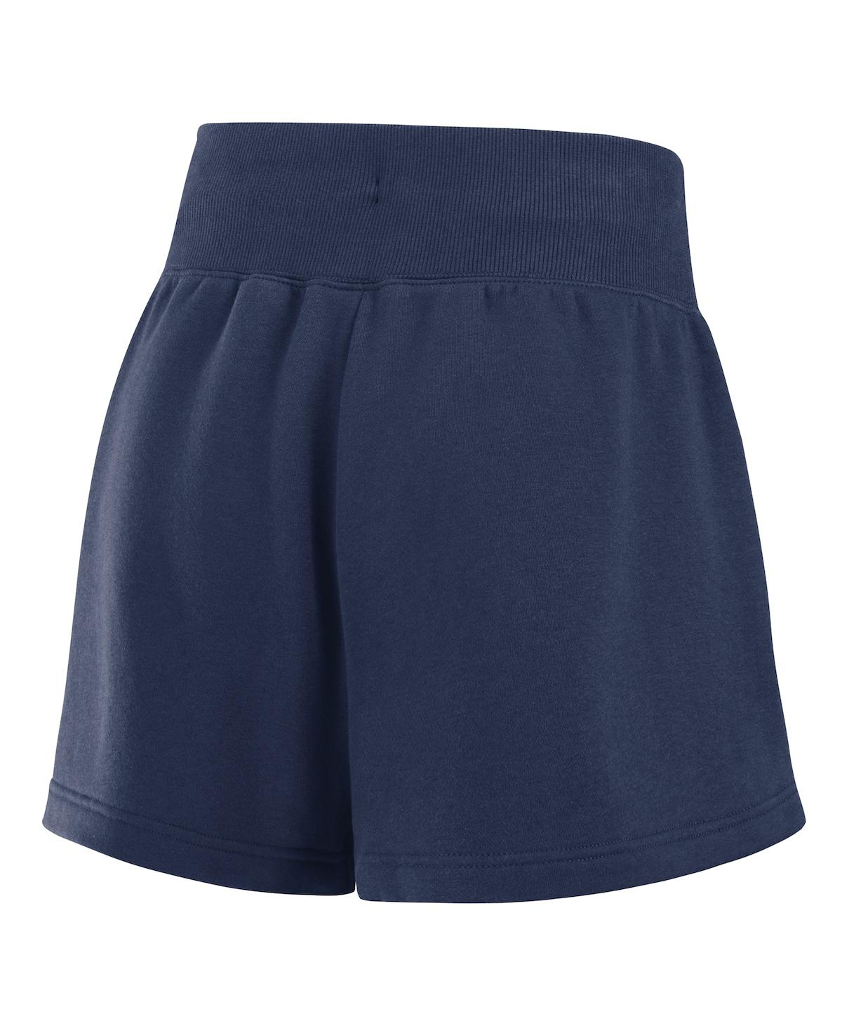 Nike Women's Navy/white New York Yankees Color-block Phoenix Fleece Lounge Shorts In Navy,white