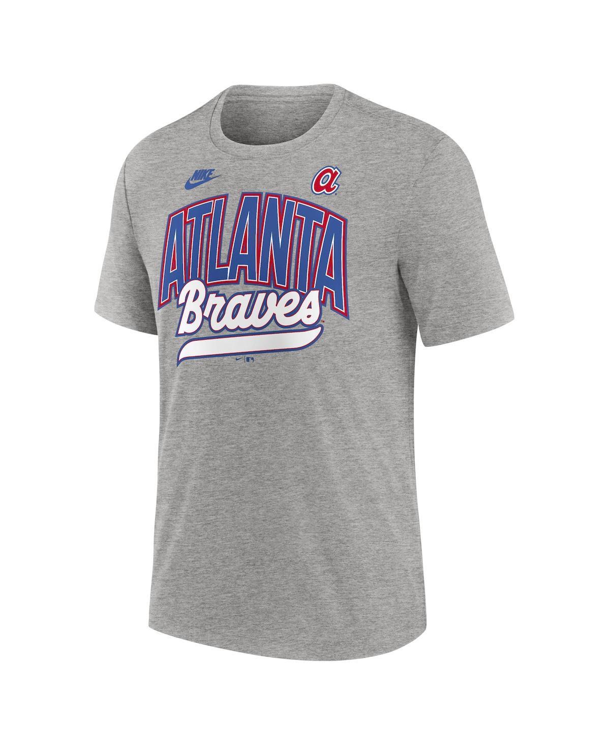 Nike Heather Gray Atlanta Braves Cooperstown Collection Retro Tri-blend T-shirt In Heather Gray