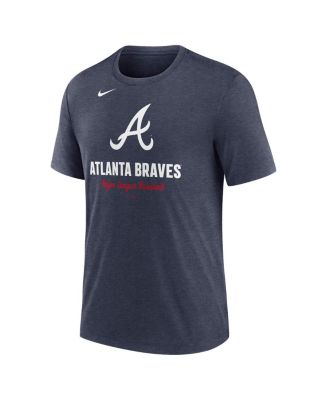 Men's Heather Navy Atlanta Braves Logo Tri-Blend T-Shirt