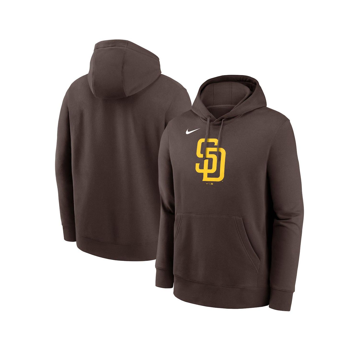 Men's Brown San Diego Padres Logo Club Fleece Pullover Hoodie