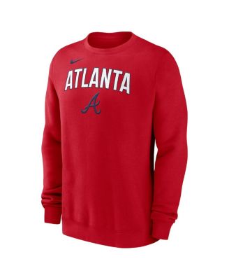 Men's Red Atlanta Braves Pullover Sweatshirt