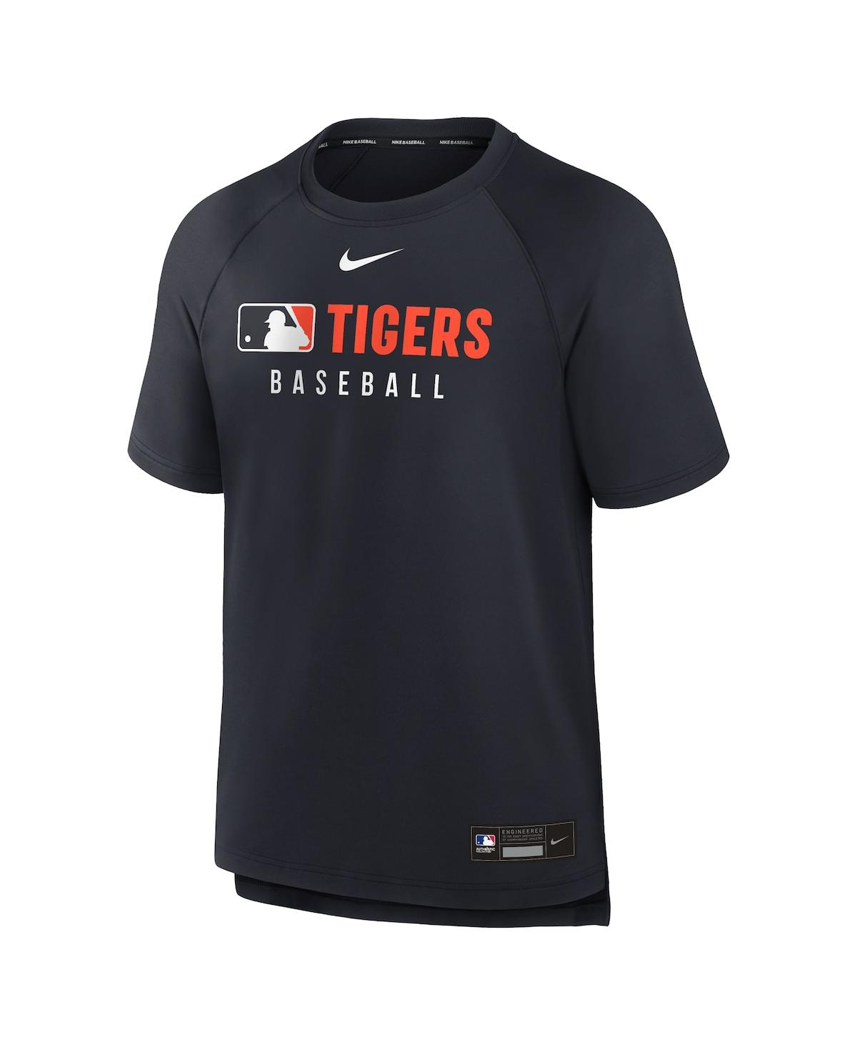 Nike Men's Navy Detroit Tigers Authentic Collection Pregame Raglan Performance T-Shirt