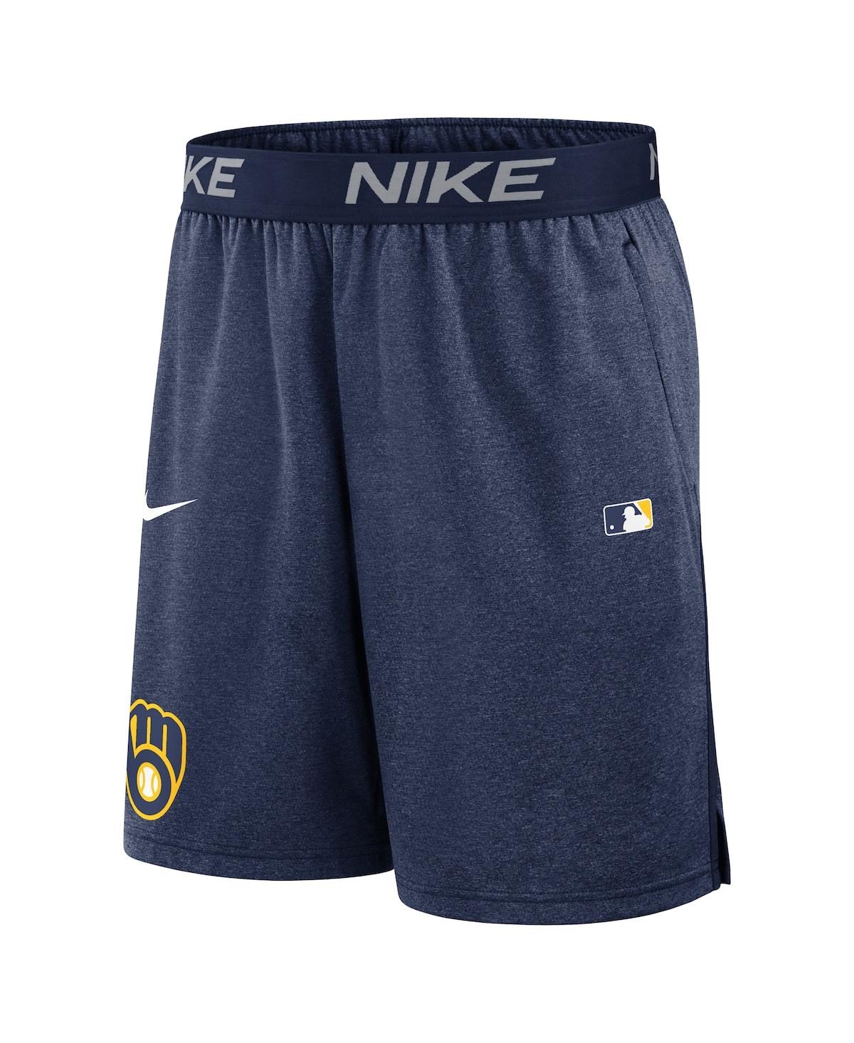 Nike Men's Navy Milwaukee Brewers Authentic Collection Performance Knit Shorts In Navy