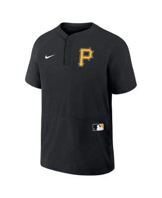 Men's Black Pittsburgh Pirates Authentic Collection Raglan Short Sleeve Windshirt