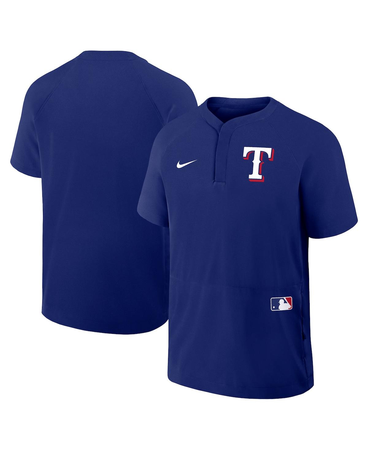 Nike Men's Royal Texas Rangers Authentic Collection Raglan Short Sleeve Windshirt In Royal