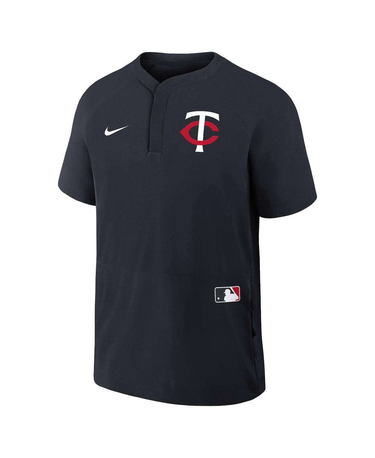 Nike Men's Navy Minnesota Twins Authentic Collection Raglan Short Sleeve Windshirt In Navy